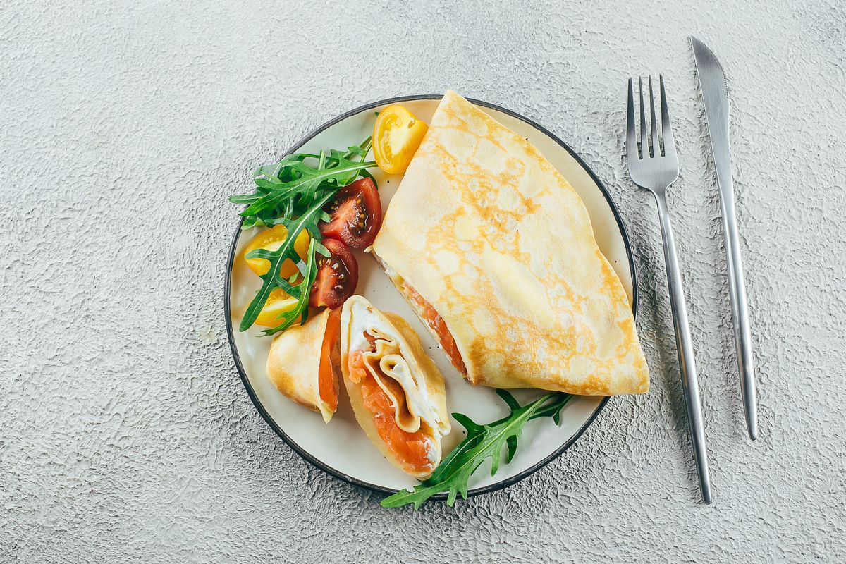 Salmon crepes