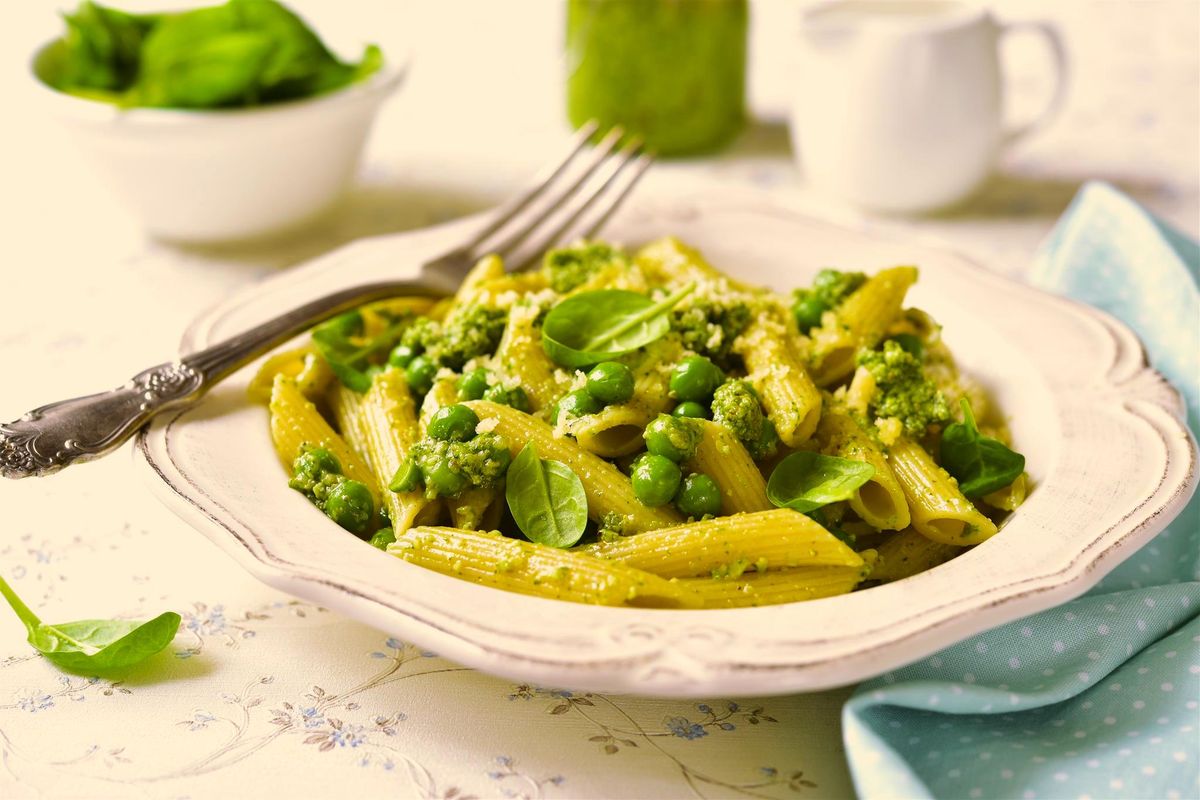 Pasta pisellli e zafferano