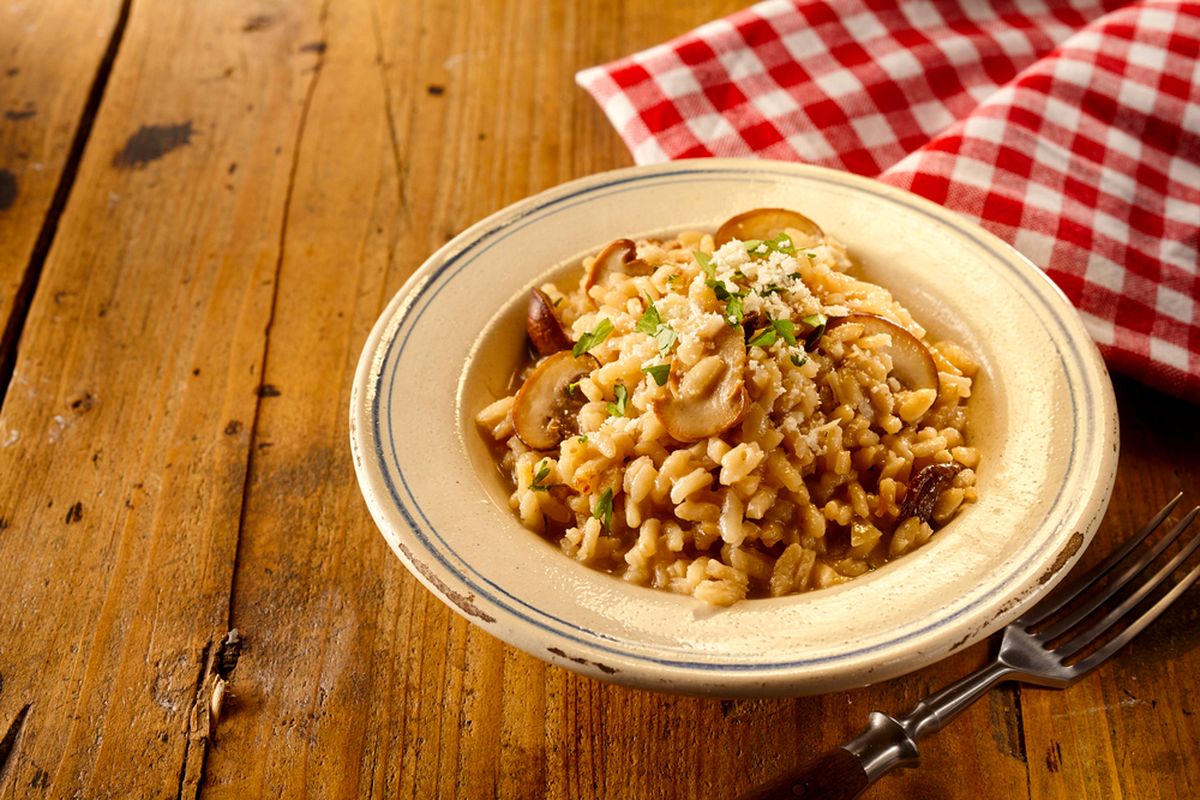 risotto funghi e zafferano