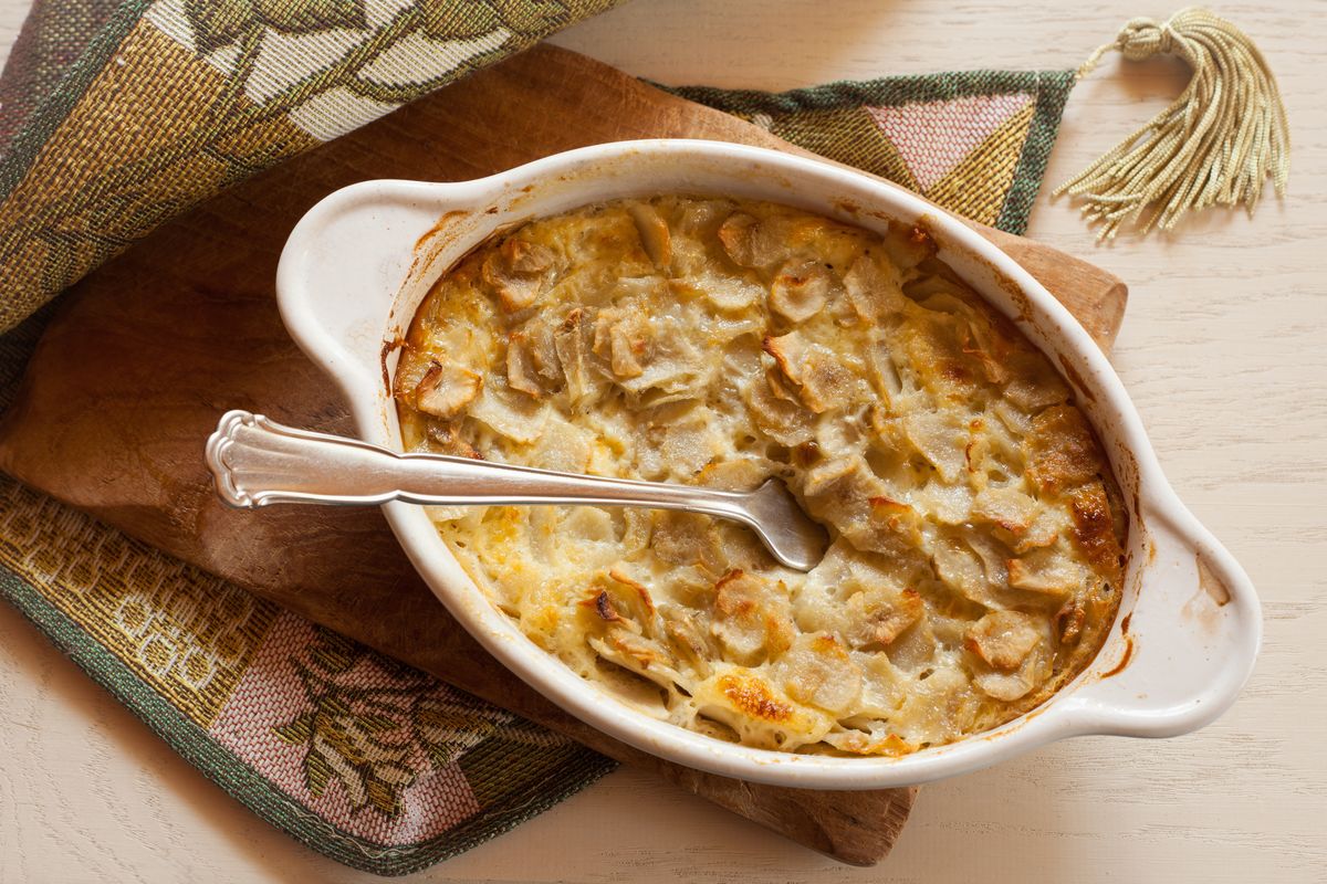 baked Jerusalem artichoke au gratin