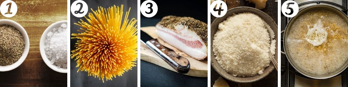 ingredienti della pasta alla gricia
