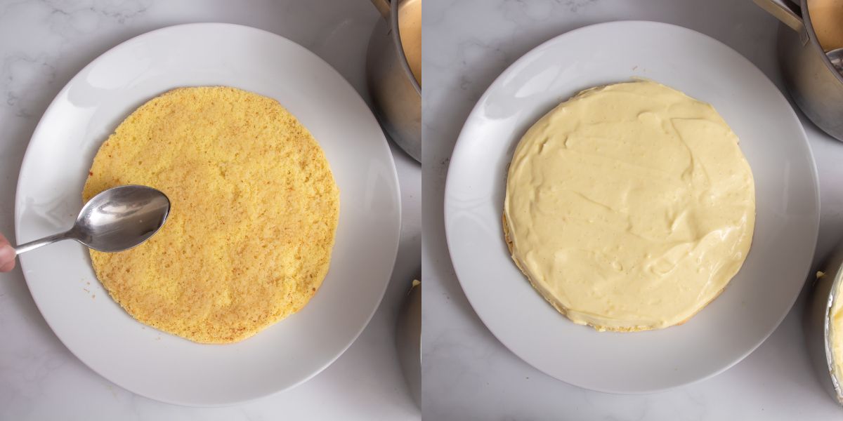 Assemble mimosa cake