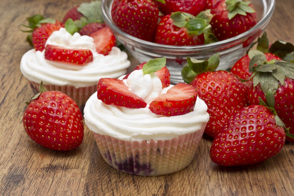 muffin alle fragole e panna