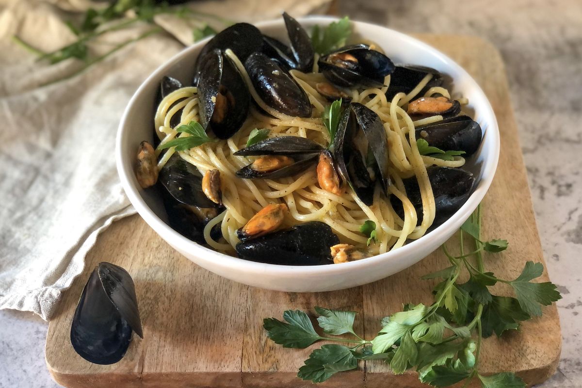 Spaghetti with mussels