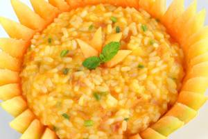 Risotto con prosciutto e melone