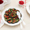 Melanzane grigliate con pesto di prezzemolo e melograno