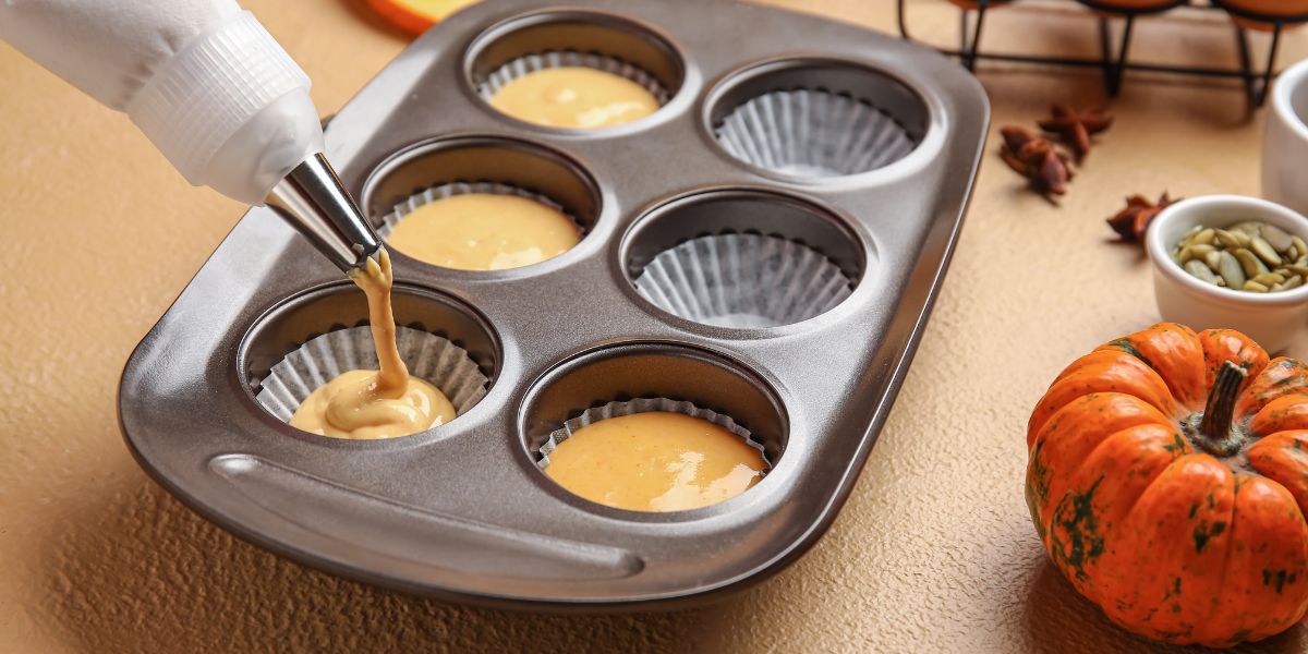 Dough in the muffin pan