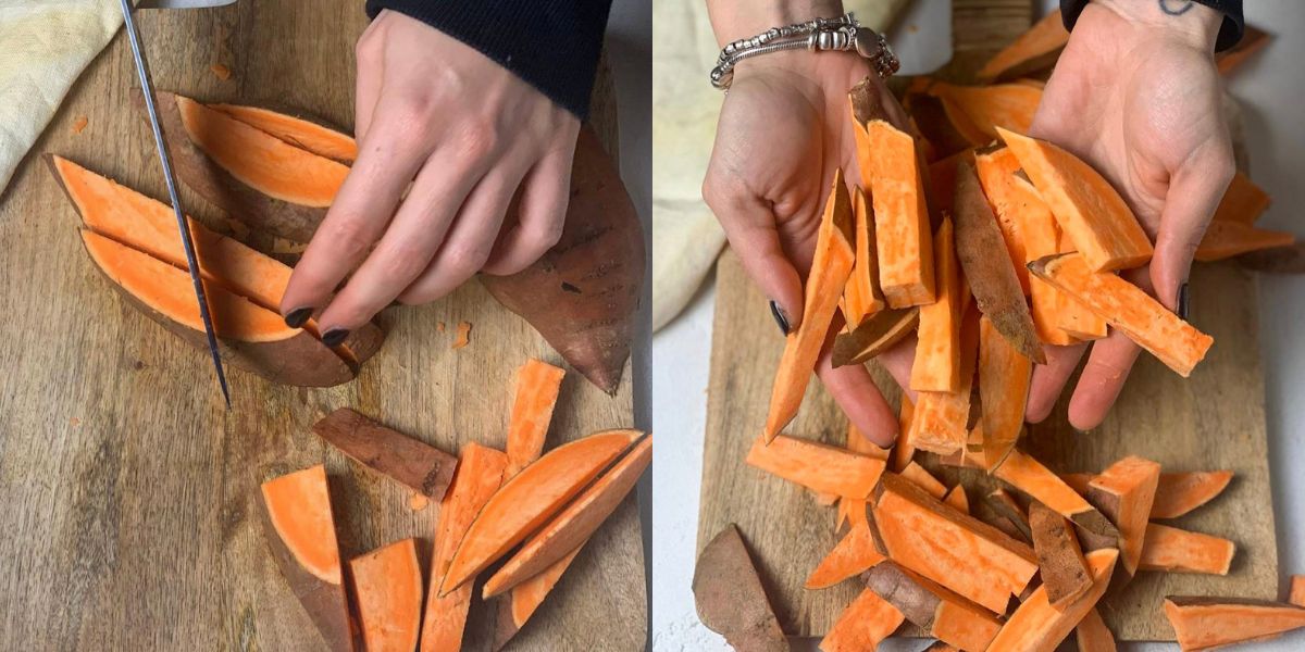 Cut the sweet potatoes