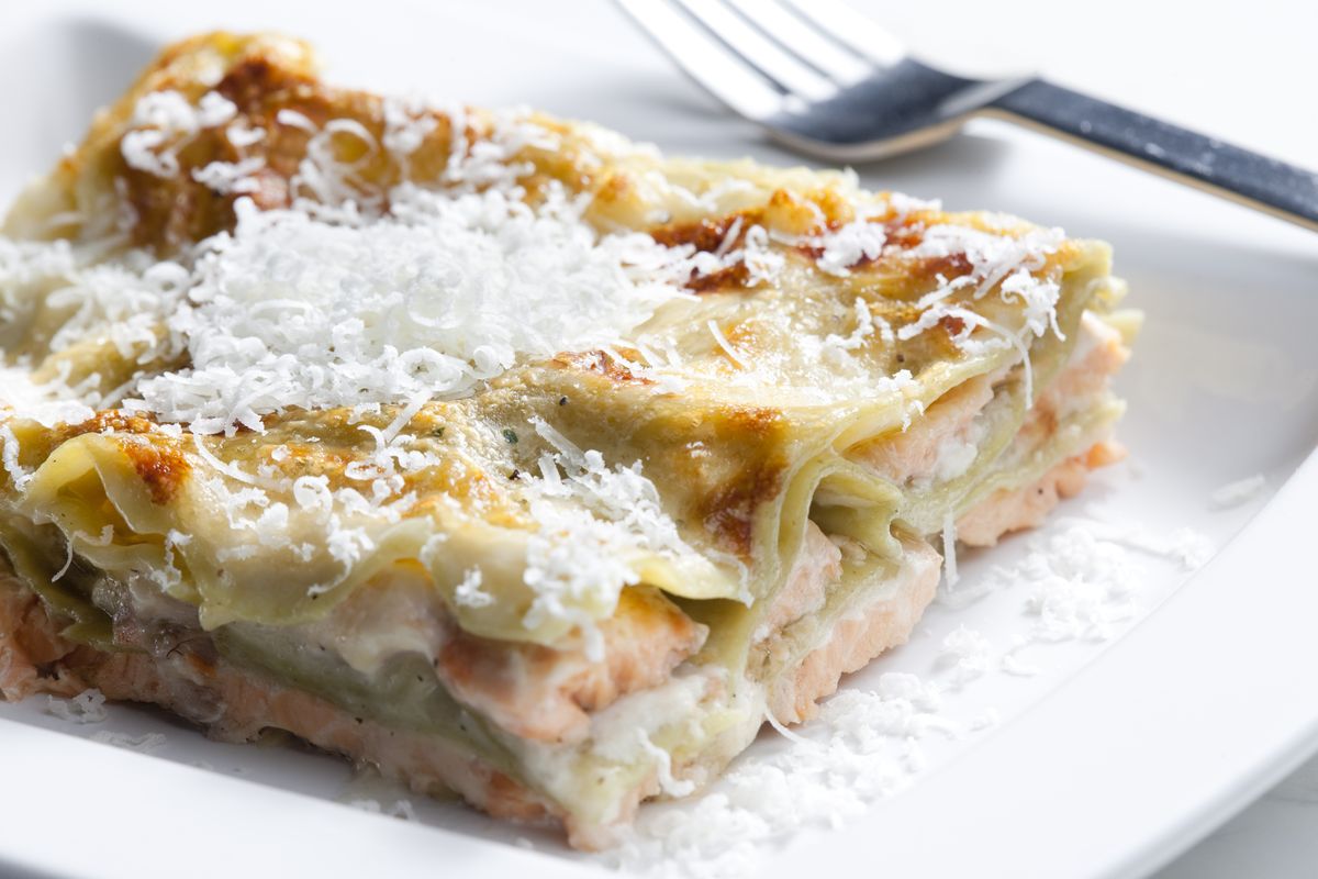 Salmon lasagna