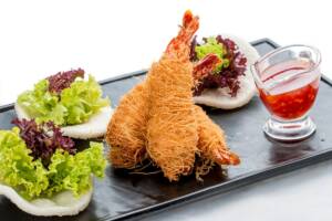 Gamberi in pasta kataifi