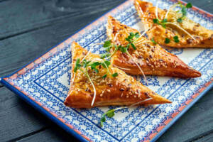 Pasta fillo con porri e zucchine