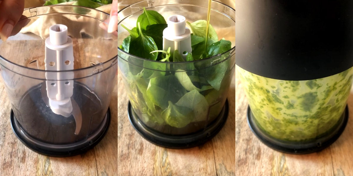 Blend the basil