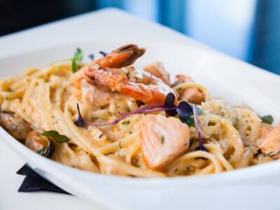 Pasta salmone e gamberi