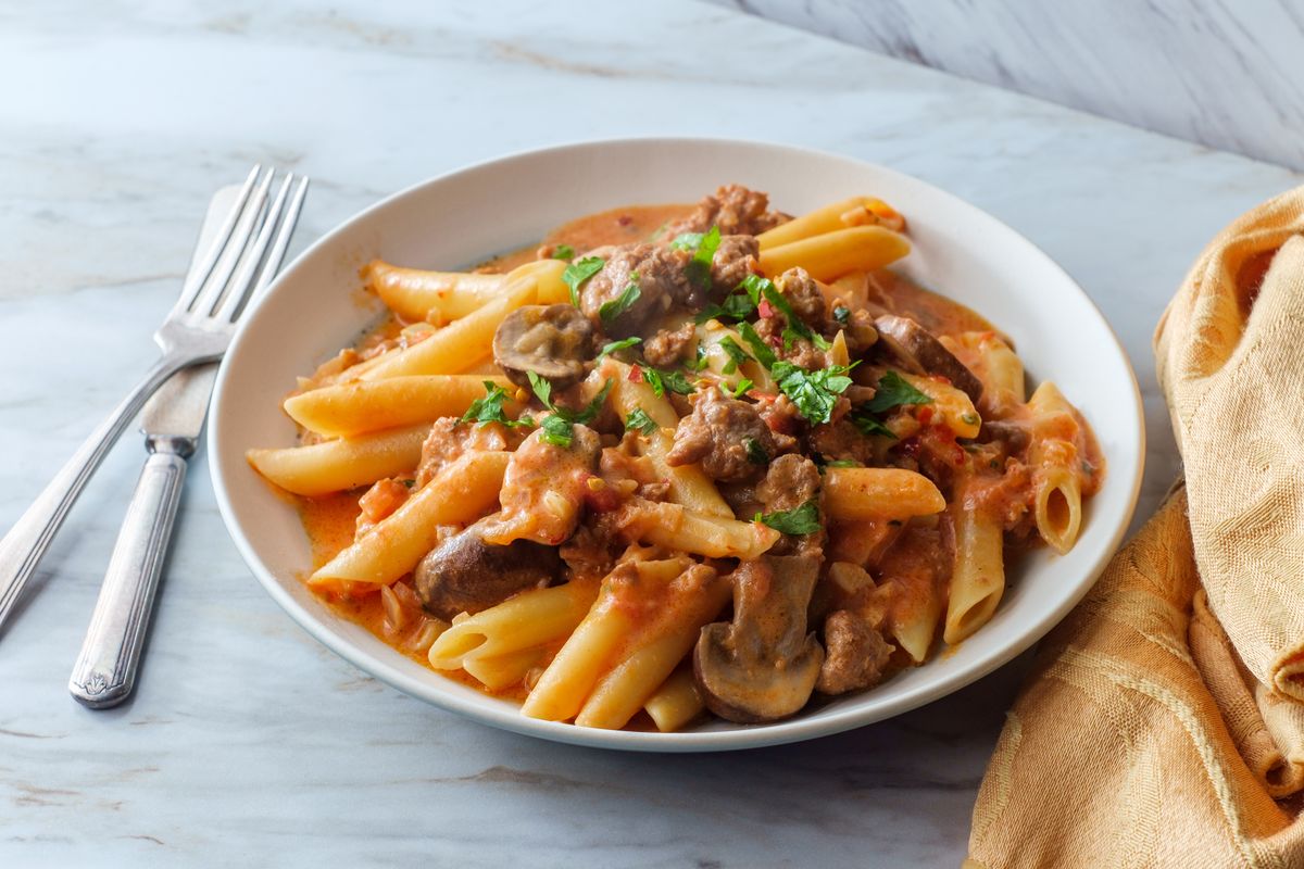 Pasta with mushroom sauce