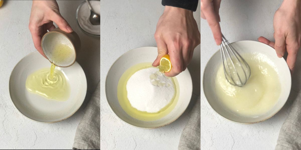 Make icing with egg white, lemon and sugar