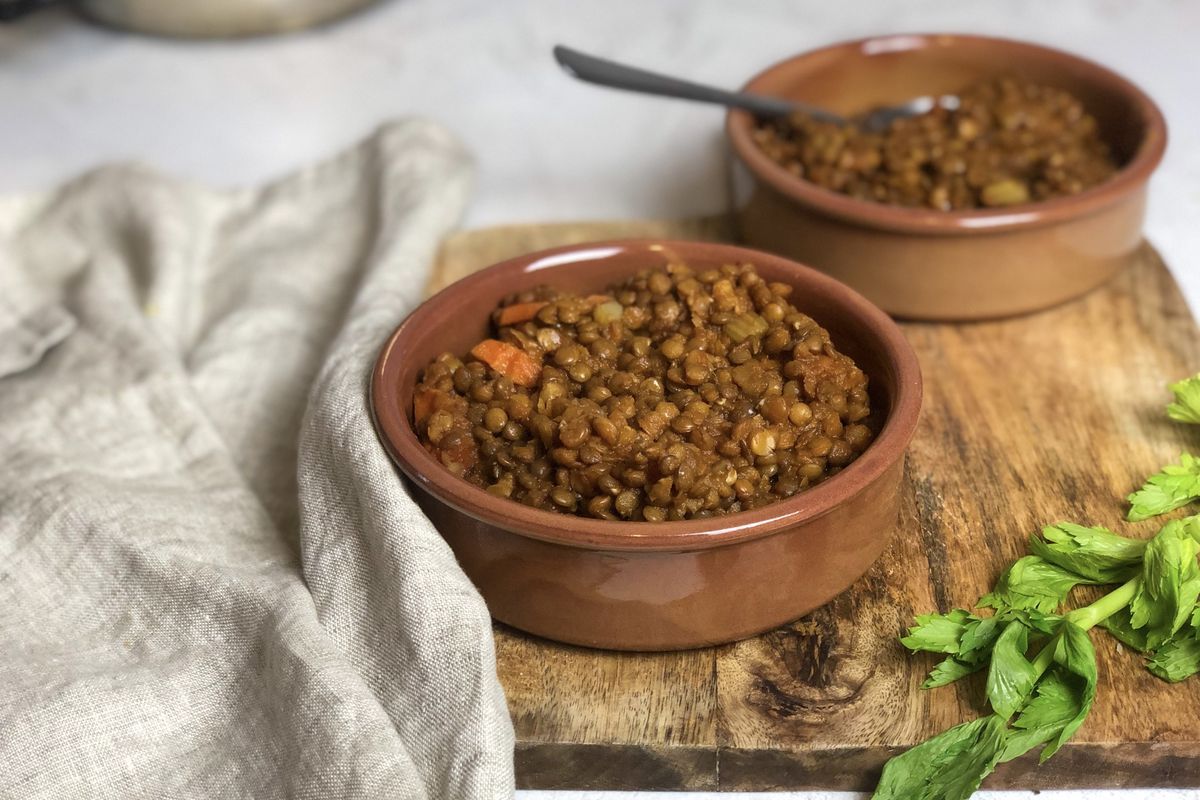 Stewed lentils