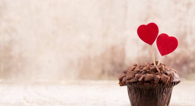 Muffin al cioccolato con cuore di San Valentino: il dolce perfetto