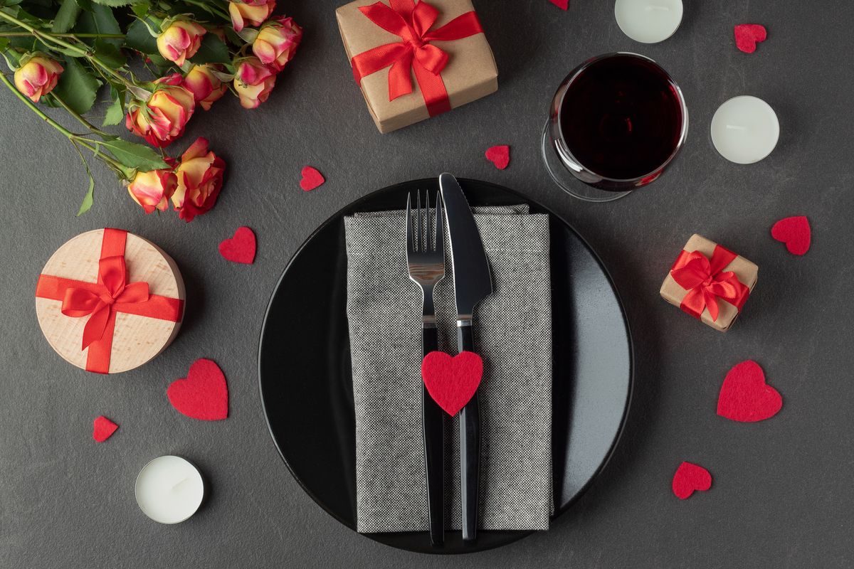 DII Collezione San Valentino Set Di 6 Tovagliette In Cotone 33x48 Cm - XOXO Gingham Con Frange