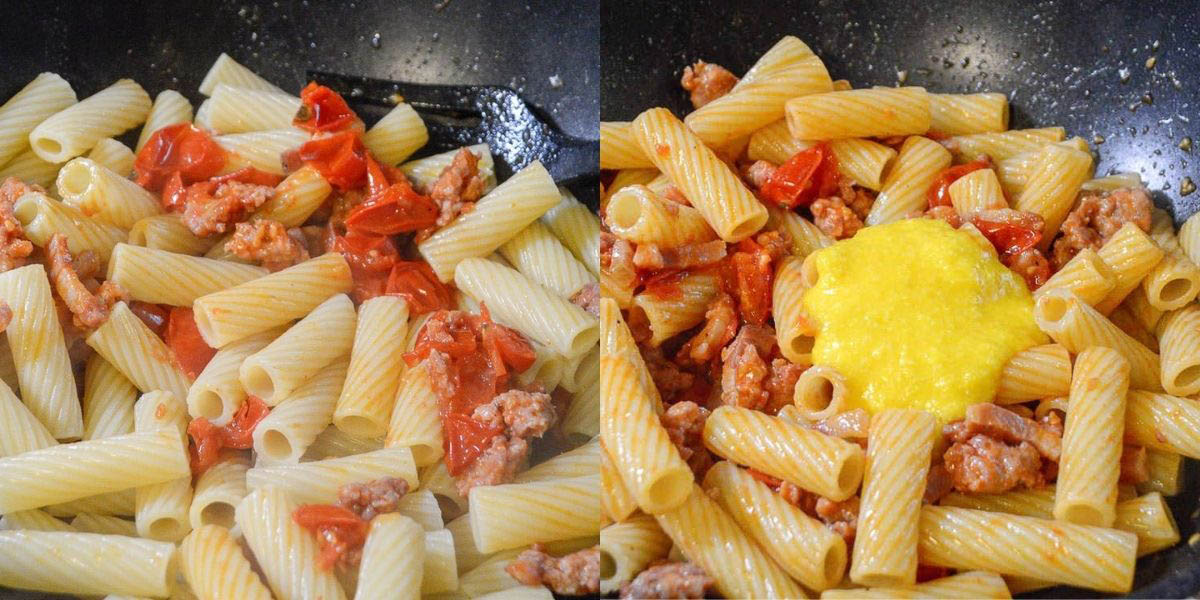 Pasta and seasoning