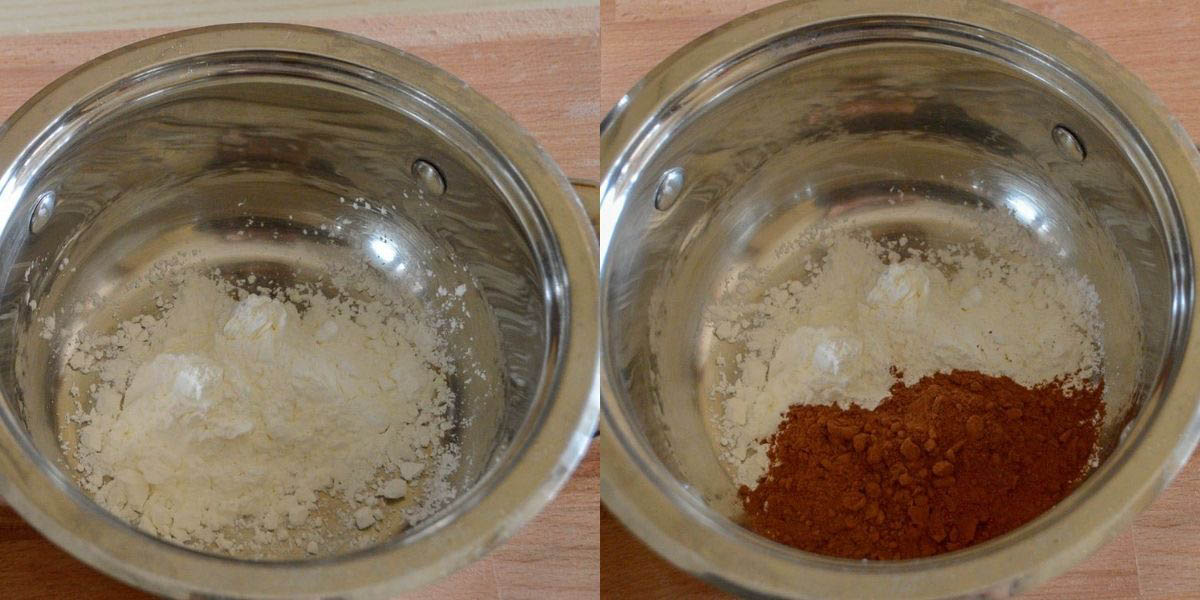 Sift and combine the powders