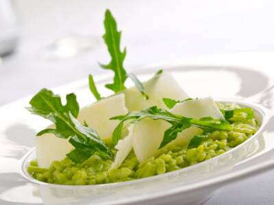 Risotto stracchino e rucola, cremoso e saporito