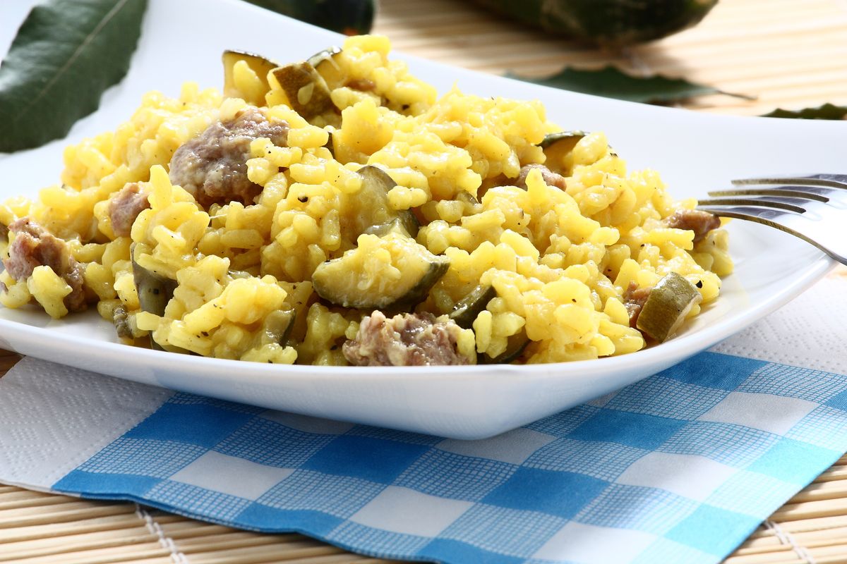 risotto with zucchini and sausage