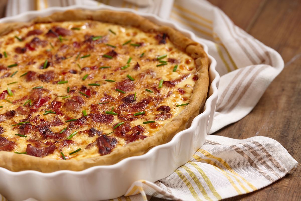 savory pie with zucchini and speck
