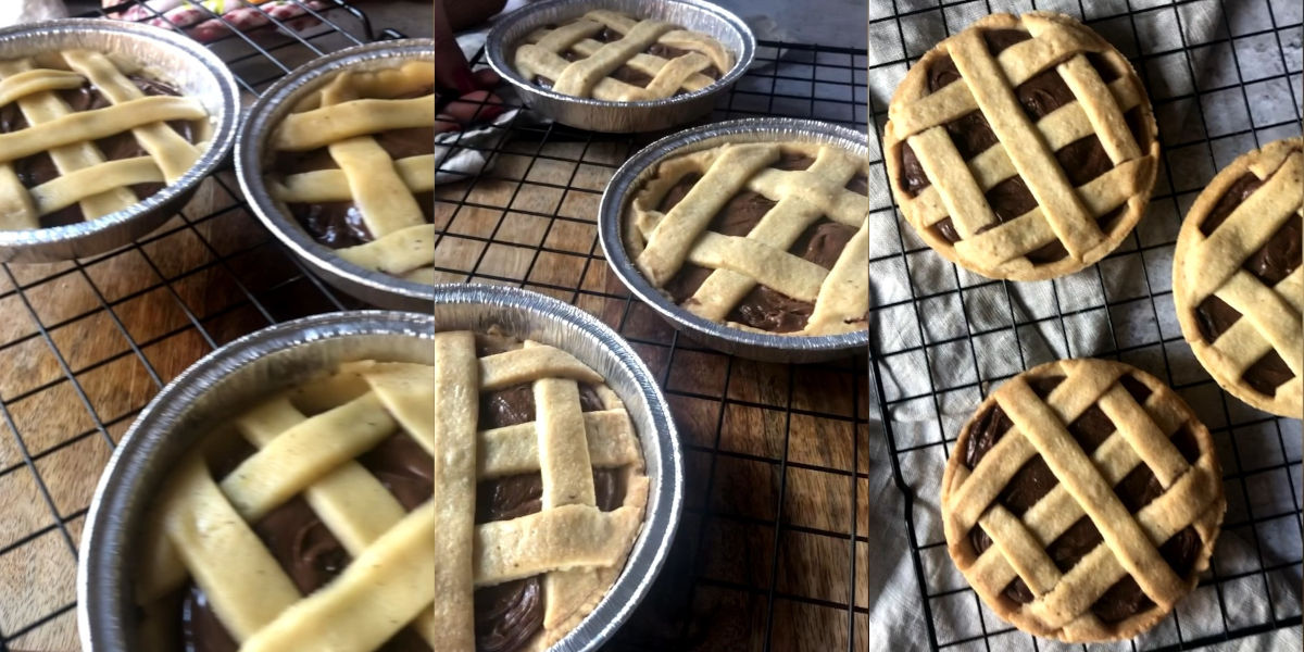 Place in the oven, cook the tarts then remove from the mold only when they have cooled down