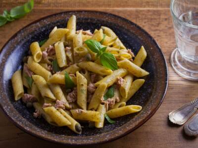 pasta al pesto e tonno