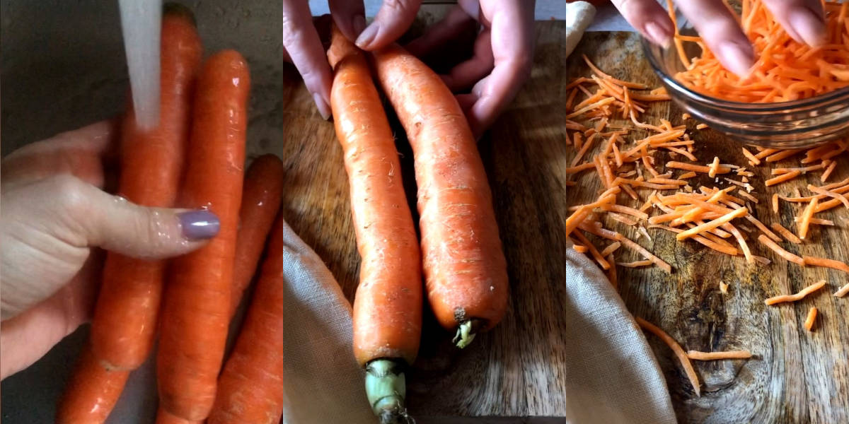 Wash, clean and cut the carrots