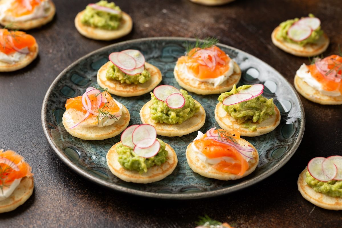 Stuffed finger food blinis