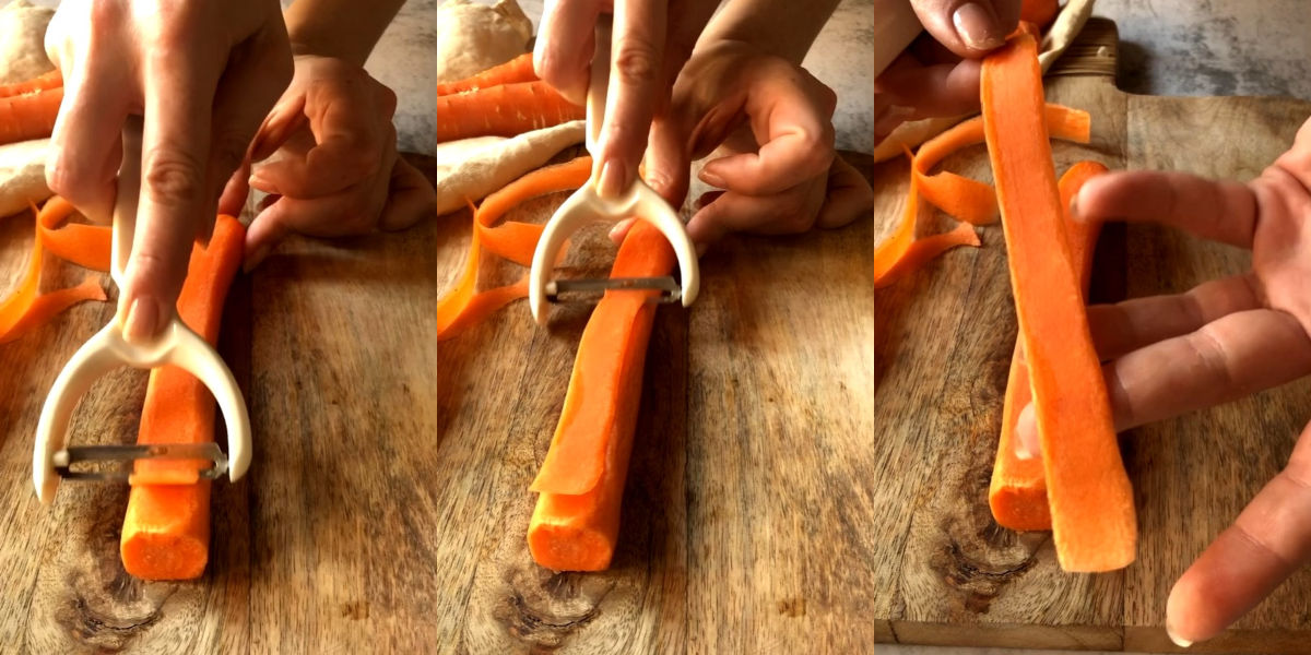 Strisce di carote sottili