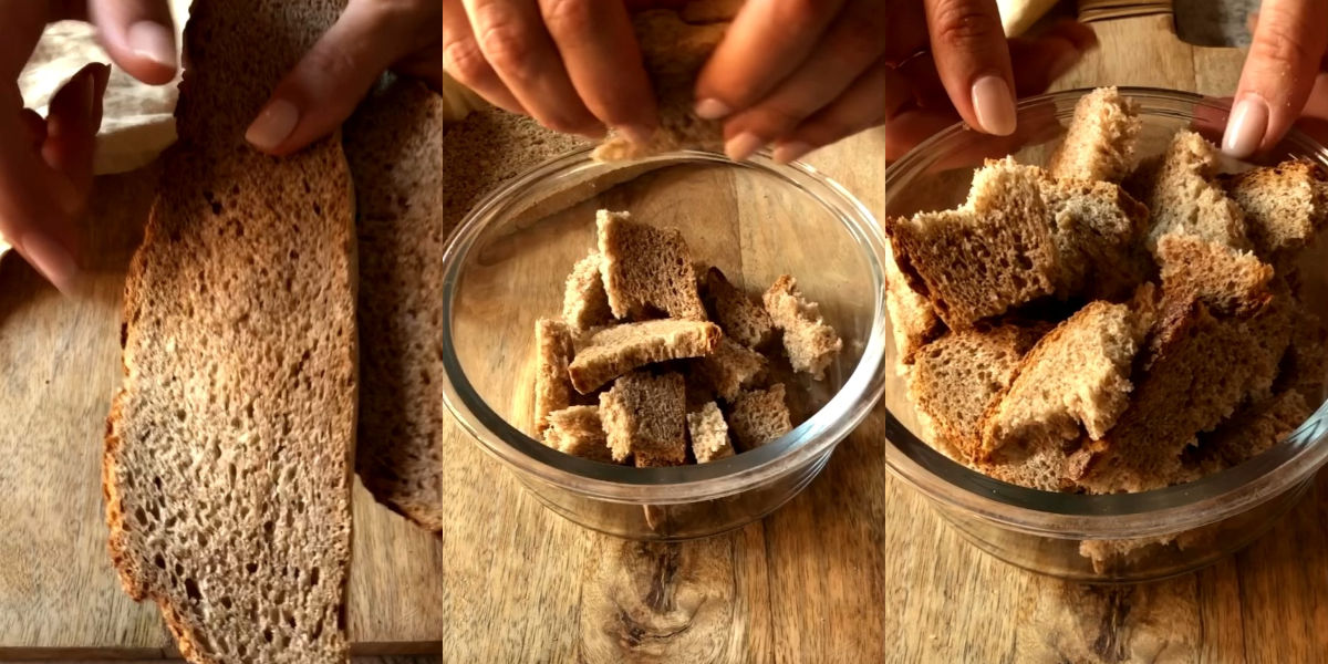 Spezzare il pane in tocchetti