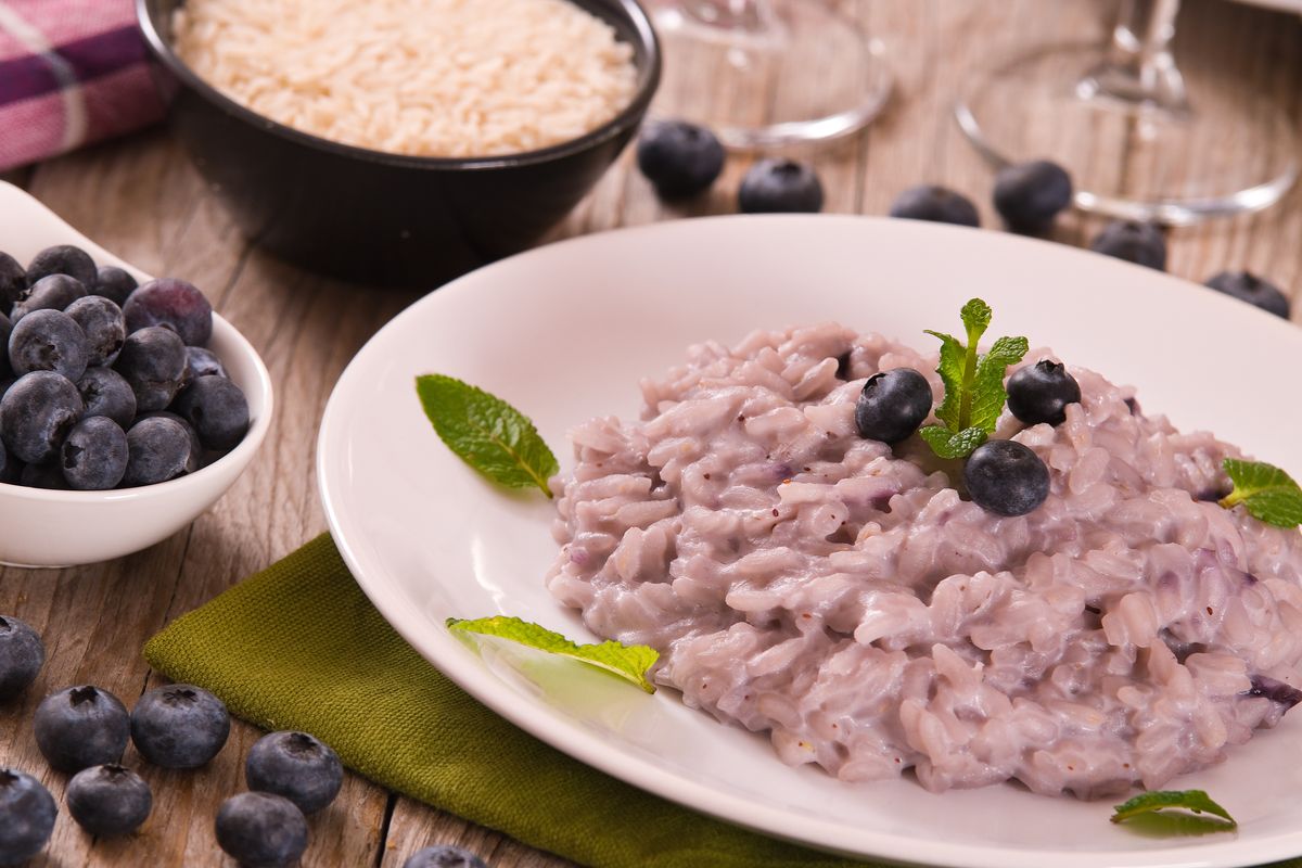 blueberry and gorgonzola rice