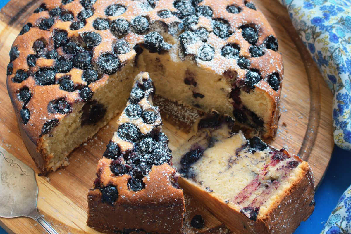 yogurt and blueberry cake