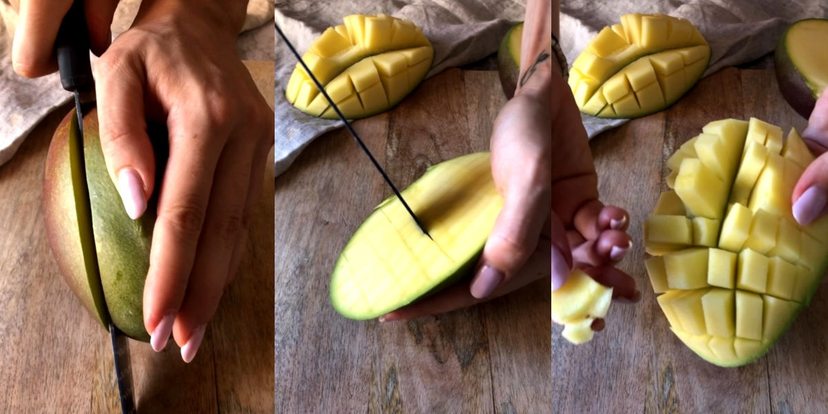 Cut mangoes