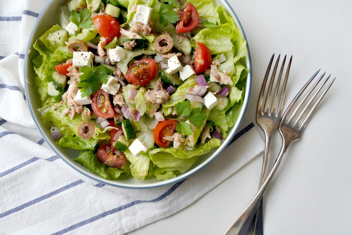 salad with feta and tuna