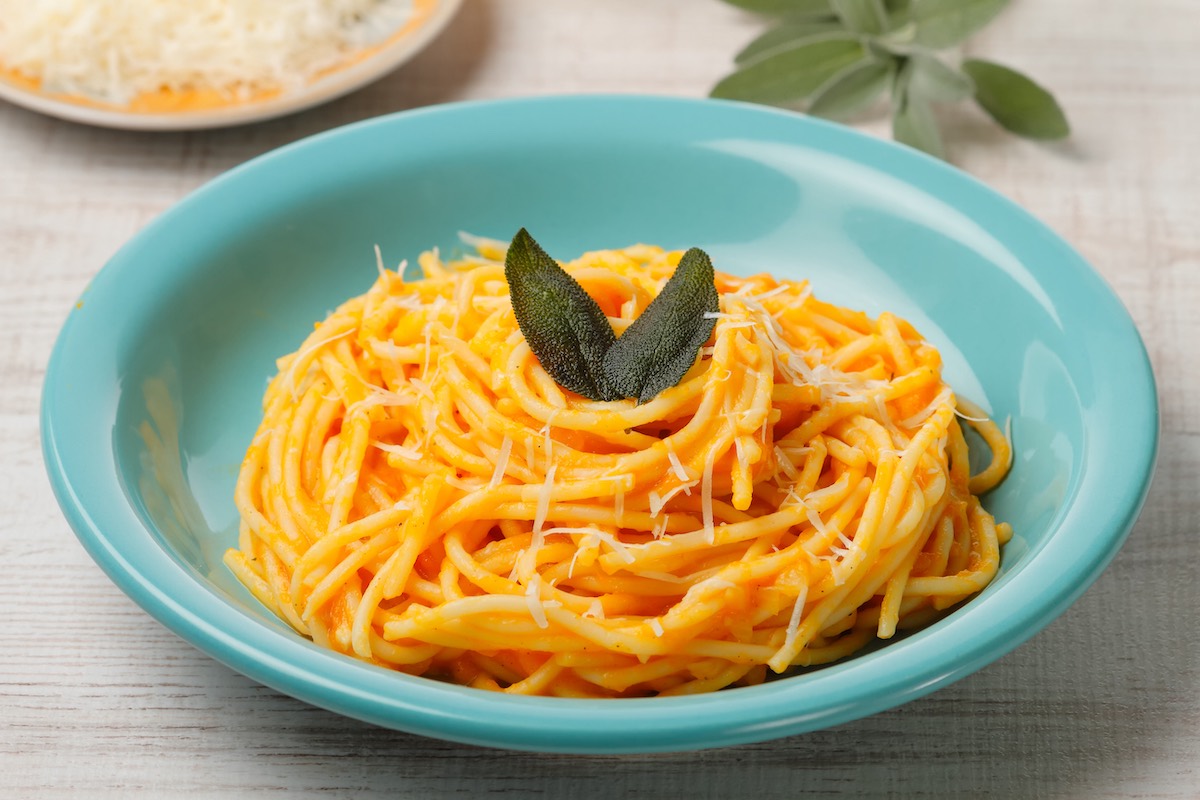 Pasta zucca e speck