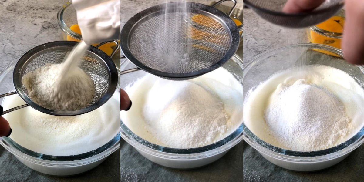 Add ingredients to the whipped egg whites