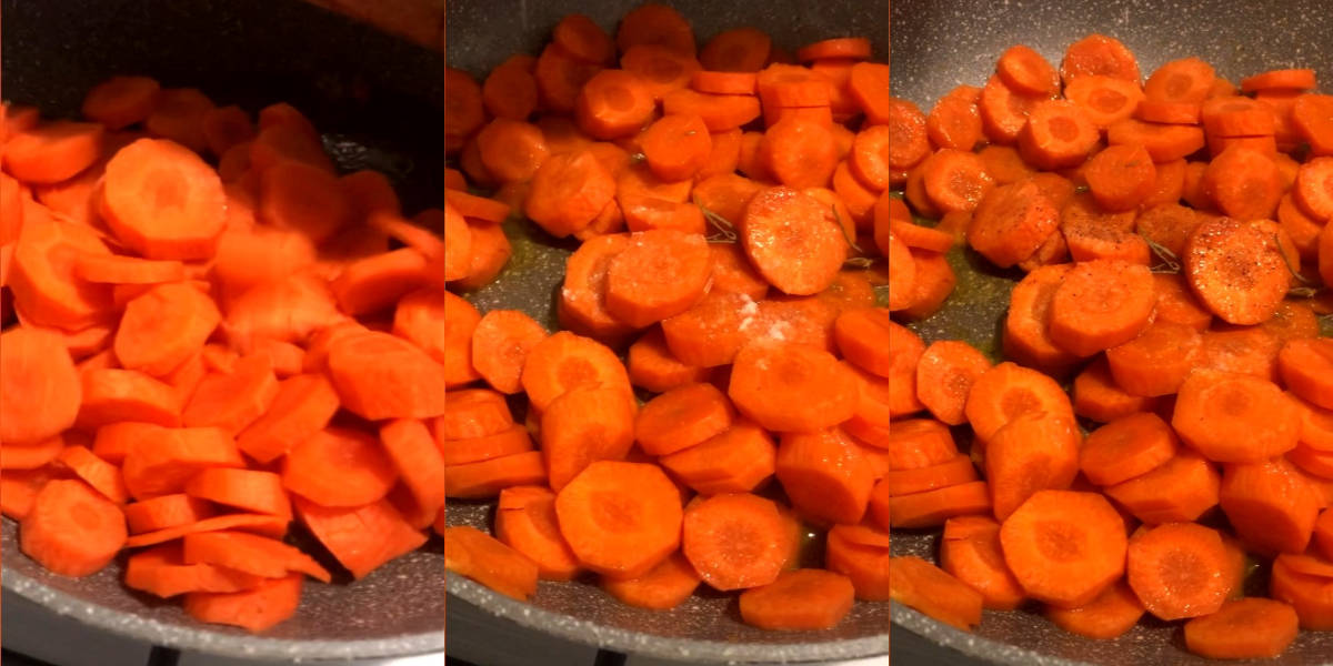Cook carrots in a pan