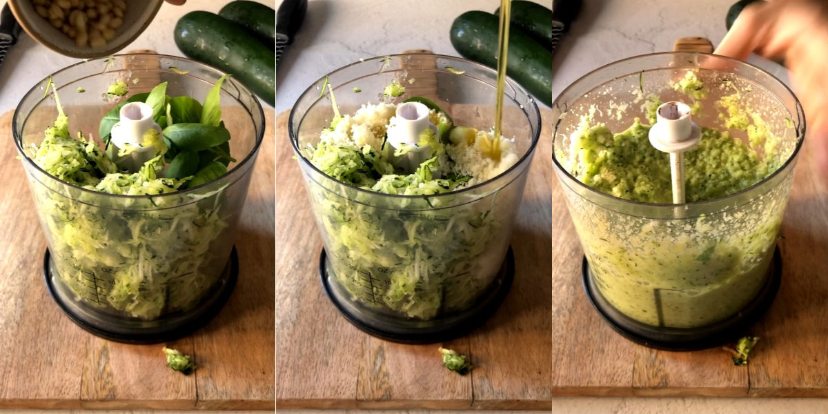 Prepare zucchini pesto