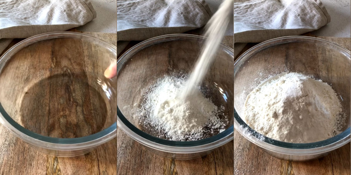 Pour the powders into a bowl