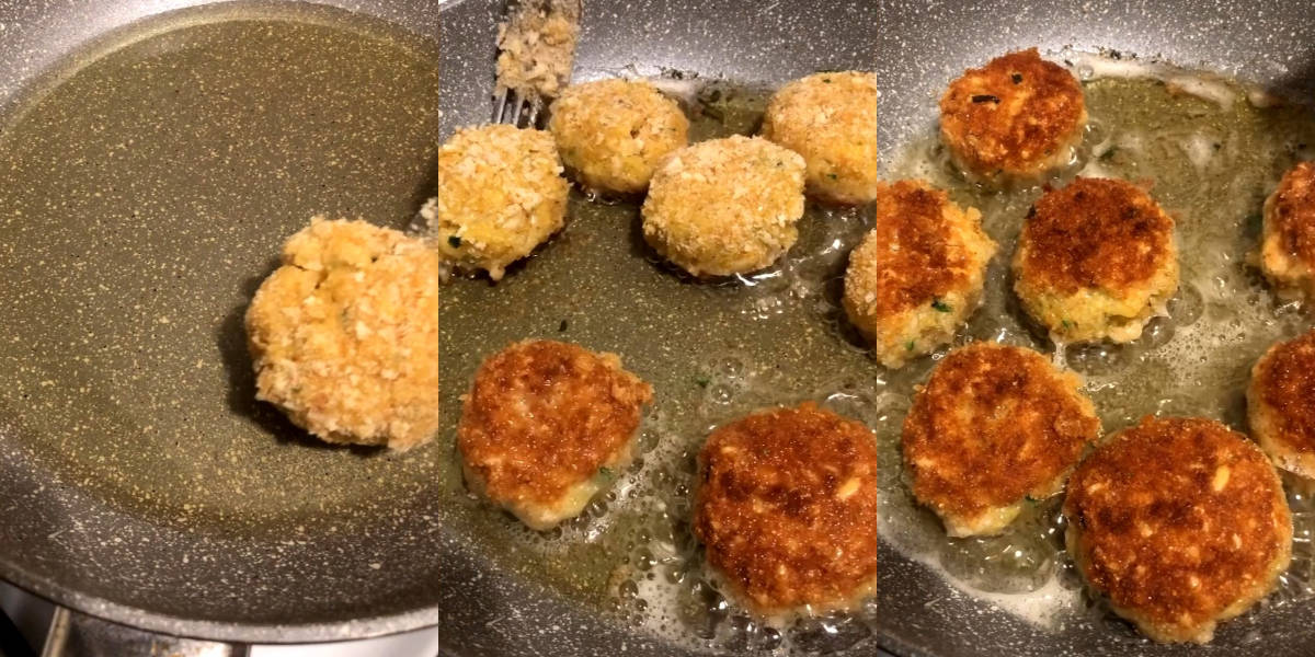 Fry rice balls