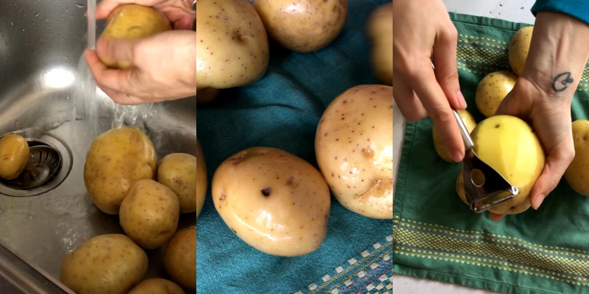 Wash and peel potatoes
