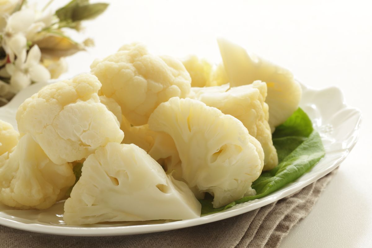 steamed cauliflower