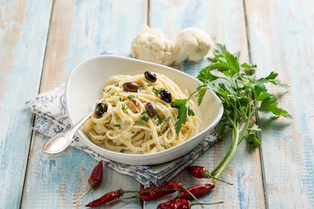 Pasta con pesto di cavolfiore