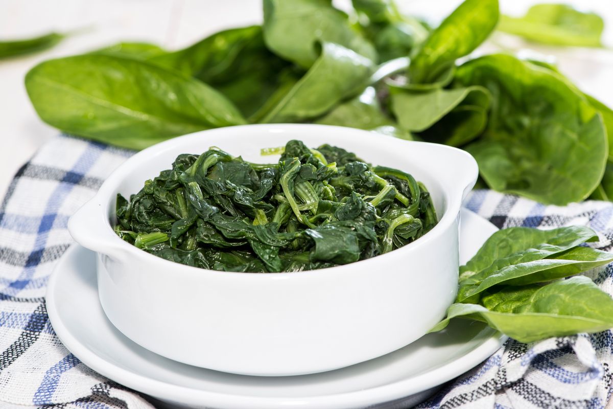 boiled spinach