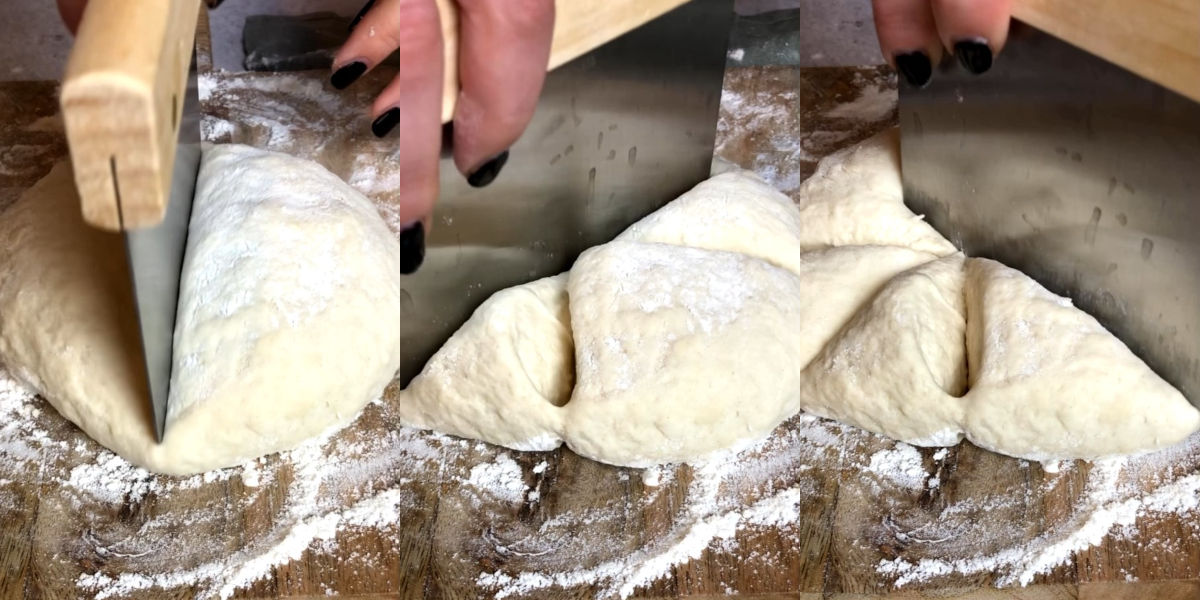 Cut dough into 8 equal parts