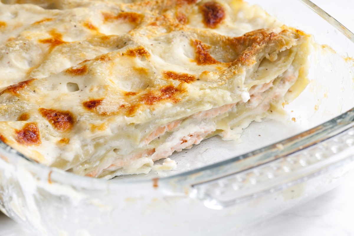 Salmon lasagna