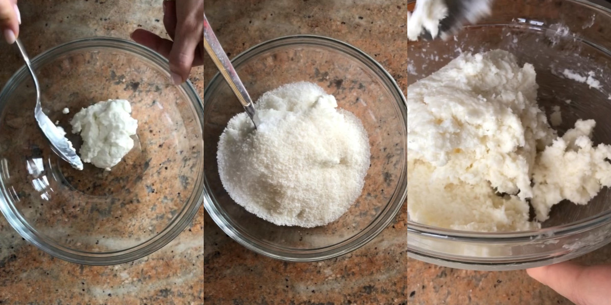 Mix ingredients for coconut balls